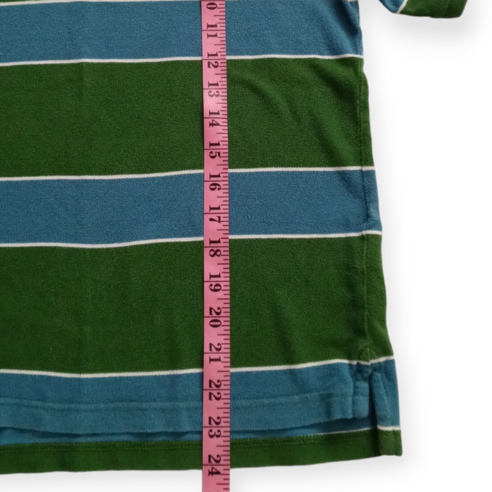 Arizona Youth Striped Short Sleeve Polo Shirt. Size L /G (14-16). Blue, Green - Picture 9 of 13